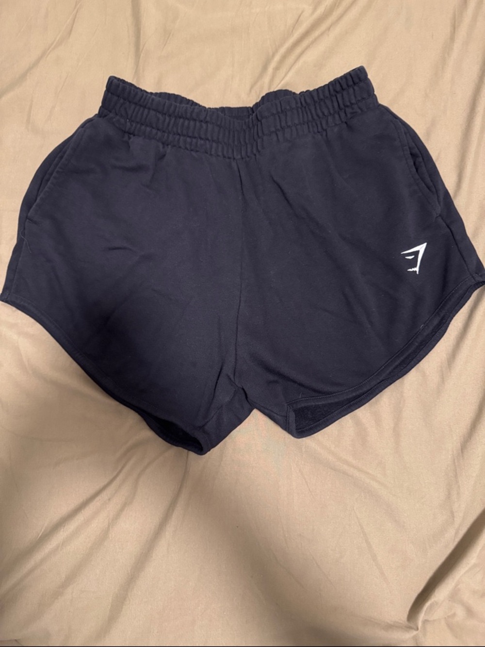 Gymshark Black High-Waist Athletic Shorts with Logo